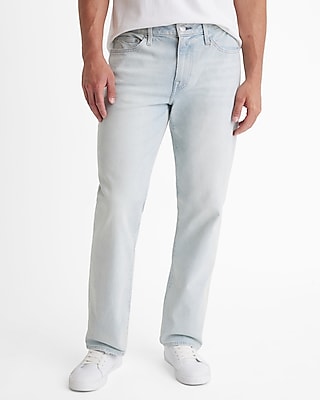 relaxed light wash stretch jeans