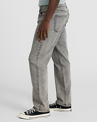 Loose Gray Wash Low Stretch Jeans