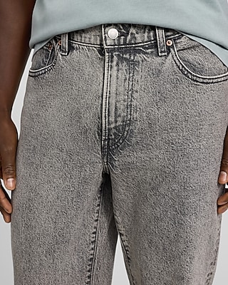 Loose Gray Wash Low Stretch Jeans
