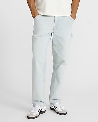 Straight Light Wash Stretch Carpenter Jeans