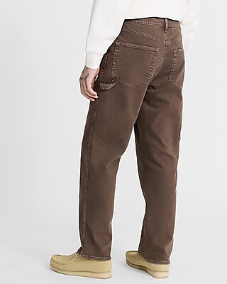 Loose Brown Stretch Carpenter Jeans