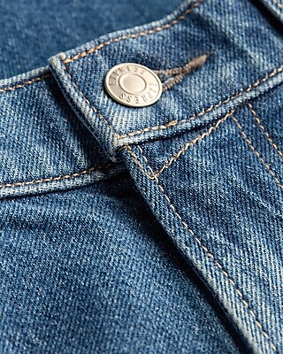 Loose Medium Wash Stretch Carpenter Jeans