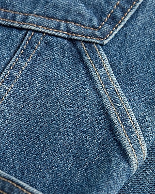 Loose Medium Wash Stretch Carpenter Jeans