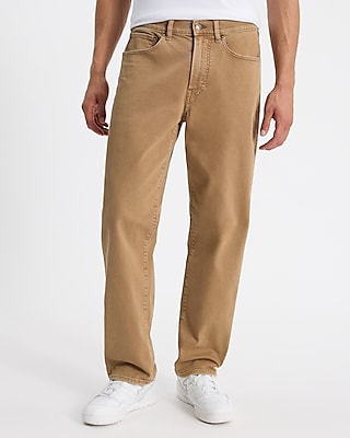 Loose Tan Stretch Jeans