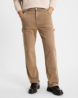 Baggy Light Brown Stretch Carpenter Jeans