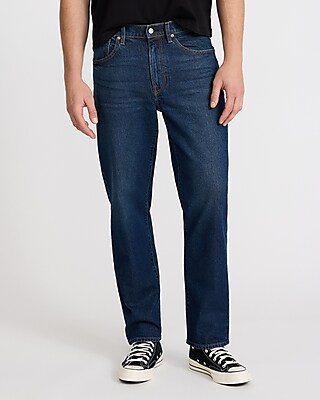 Loose Dark Wash Stretch Jeans