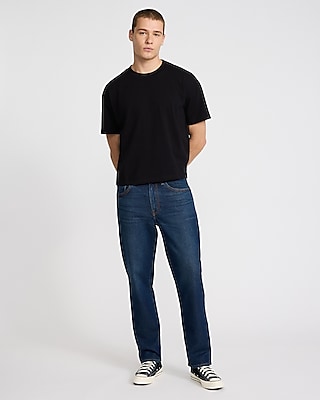 Loose Dark Wash Stretch Jeans