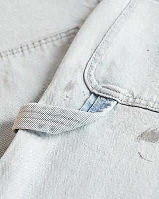 Loose Light Wash Paint Splatter Carpenter Jeans