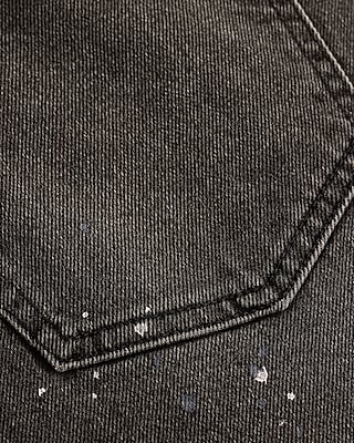 Loose Pant Splatter Black Wash Stretch Jeans