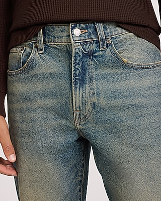 Loose Medium Wash Stretch Jeans