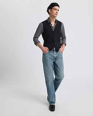 Loose Medium Wash Stretch Jeans