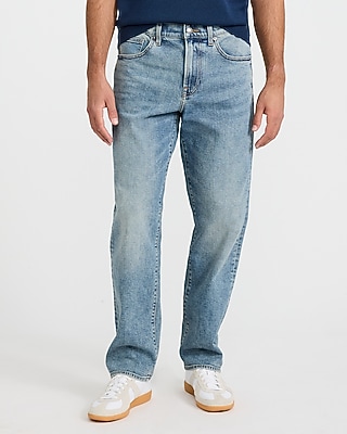 Loose Medium Wash Stretch Jeans