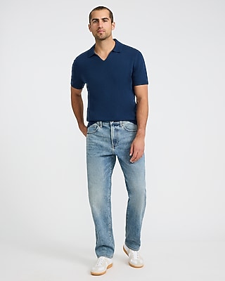 Loose Medium Wash Stretch Jeans