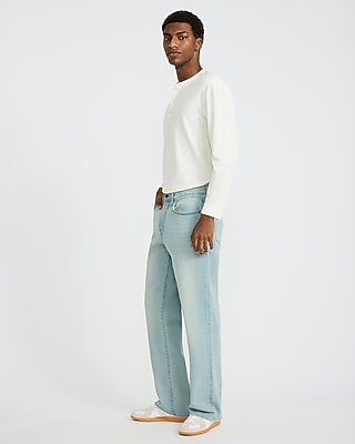 Loose Light Wash Stretch Jeans