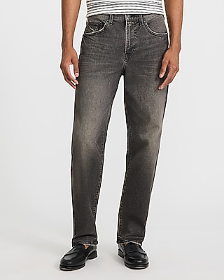 Loose Washed Black Stretch Jeans