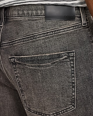 Loose Washed Black Stretch Jeans