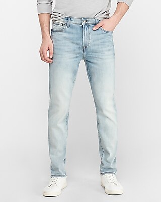 light wash tapered jeans