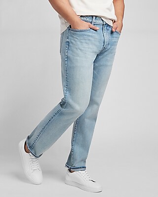 straight fit light blue jeans