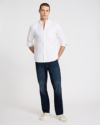 Straight Dark Wash Stretch Jeans