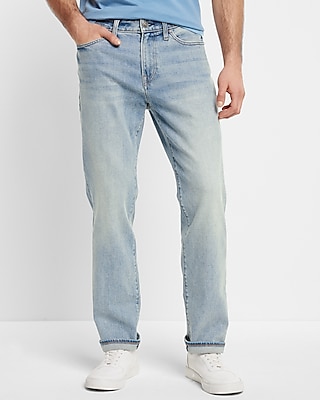 Straight Light Wash Stretch Jeans