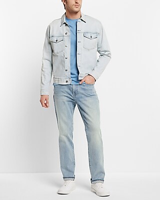 Straight Light Wash Stretch Jeans