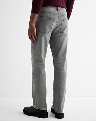 Straight Gray Wash Hyper Stretch Jeans