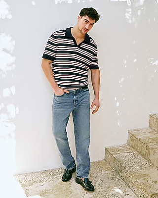 Straight Light Wash Stretch Jeans