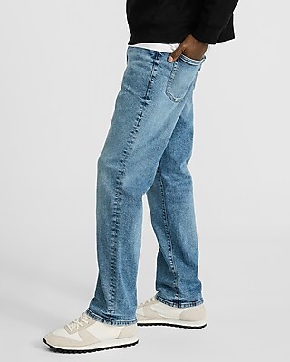 Straight Light Wash Stretch Jeans