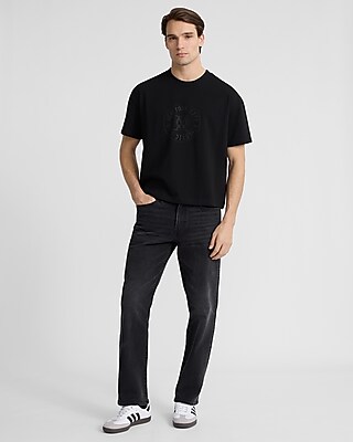 Straight Black Wash Stretch Jeans