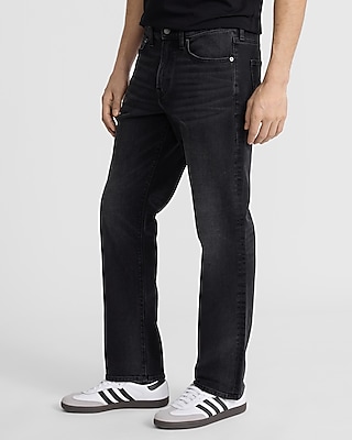 Straight Black Wash Stretch Jeans