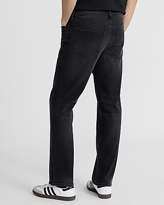 Straight Black Wash Stretch Jeans