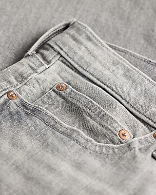 Straight Gray Wash Stretch Jeans