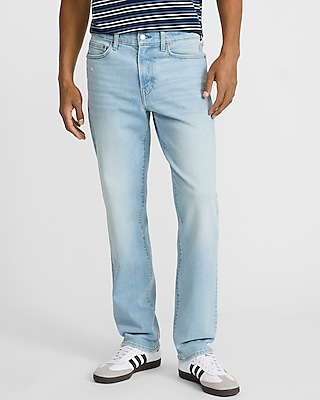 Straight Light Wash Stretch Jeans