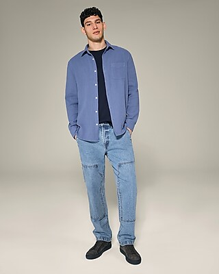Straight Light Wash Stretch Carpenter Jeans