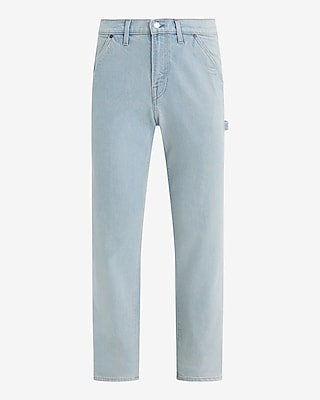 Straight Light Wash Carpenter Stretch Jeans
