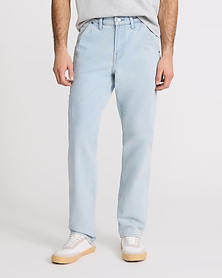 Straight Light Wash Carpenter Stretch Jeans