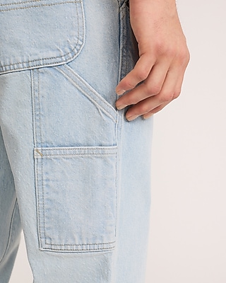 Straight Light Wash Carpenter Stretch Jeans