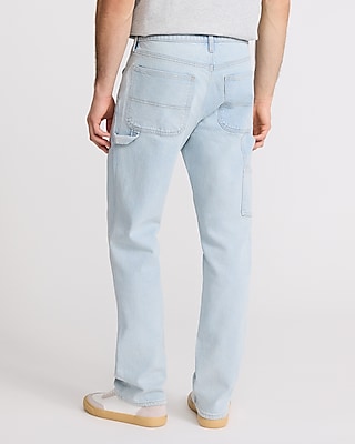 Straight Light Wash Carpenter Stretch Jeans