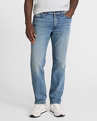 Slim Straight Light Wash Stretch Jeans