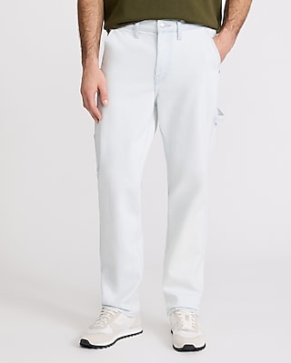 Loose Light Wash Stretch Carpenter Jeans