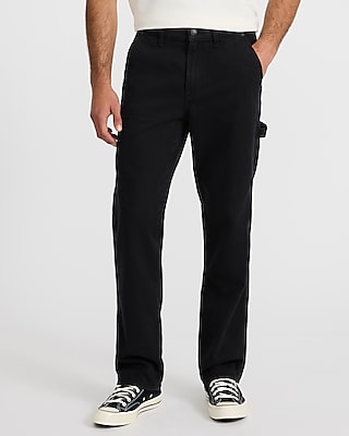 Straight Black Wash Stretch Carpenter Jeans