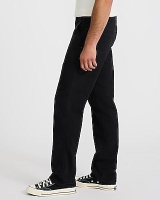 Straight Black Wash Stretch Carpenter Jeans