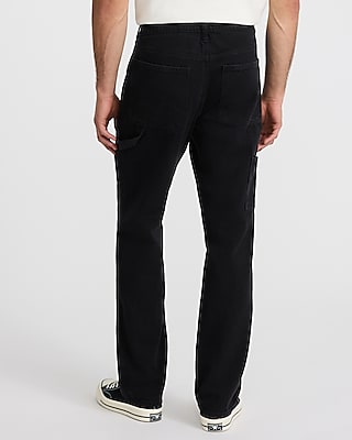 Straight Black Wash Stretch Carpenter Jeans