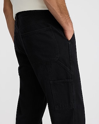 Straight Black Wash Stretch Carpenter Jeans