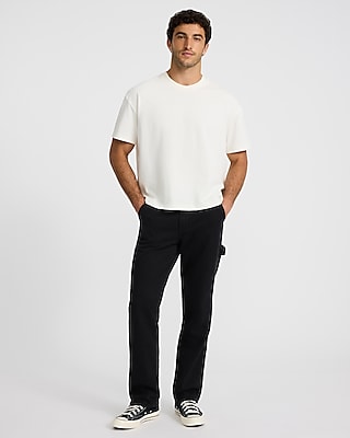 Straight Black Wash Stretch Carpenter Jeans
