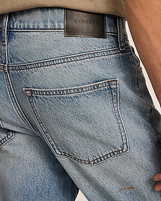 Straight Light Wash Paint Splatter Stretch Jeans