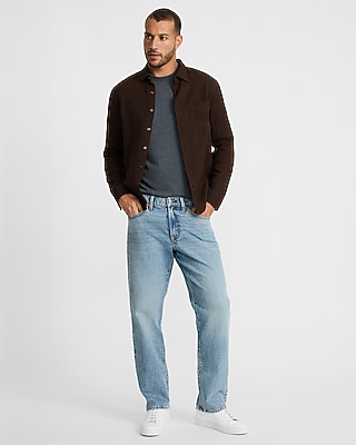 Straight Light Wash Stretch Jeans