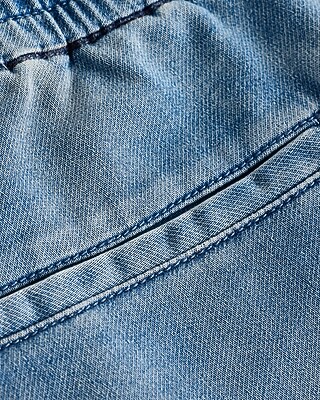 Straight Light Wash Drawstring Hyper Stretch Jeans