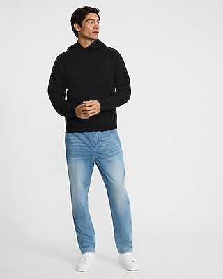 Straight Light Wash Drawstring Hyper Stretch Jeans