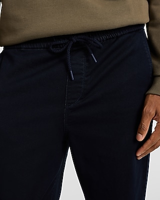 Straight Dark Wash Drawstring Hyper Stretch Jeans